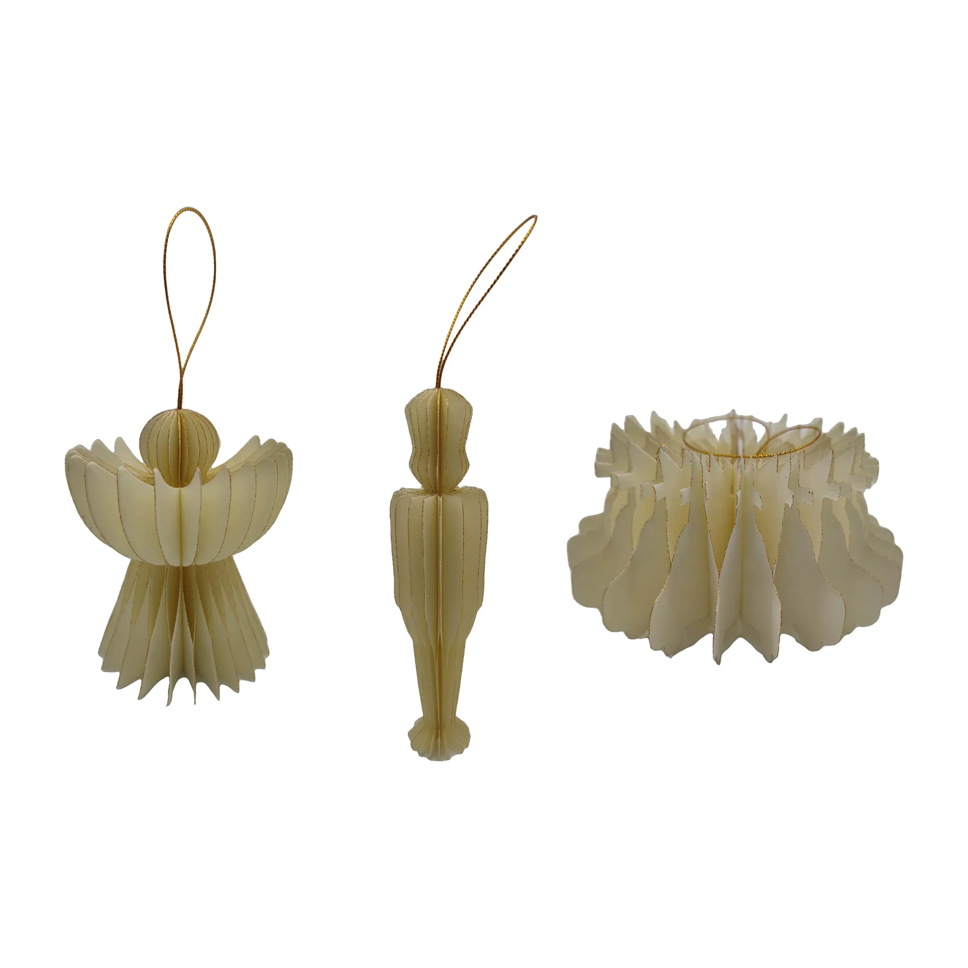 Zawieszka świąteczna Humdakin 3-pak, Off white/gold Humdakin