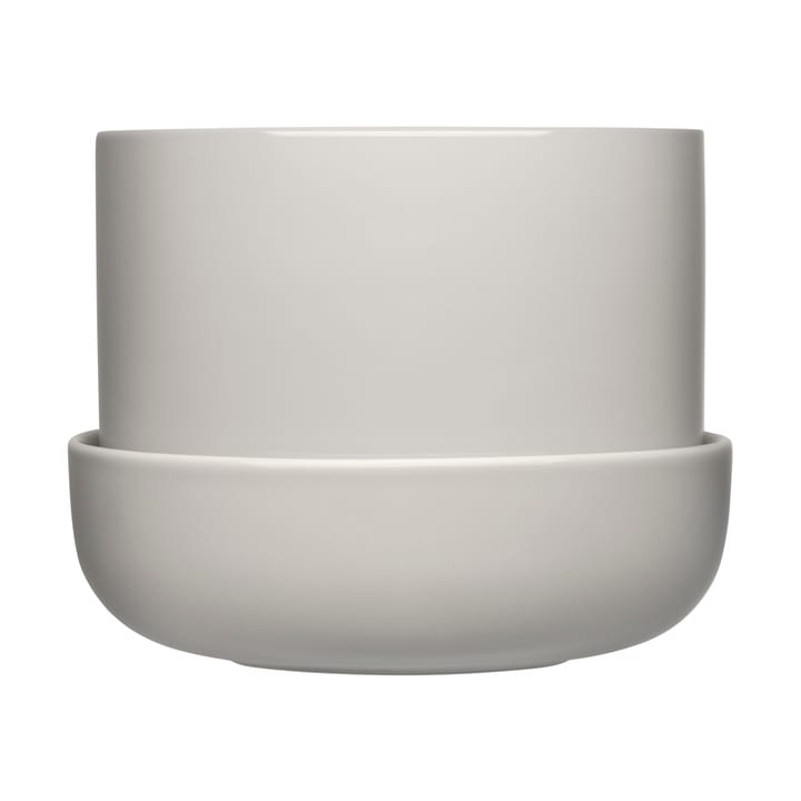 Doniczka z podstawką Nappula Ø17 cm w13 cm - Jasnoszara - Iittala
