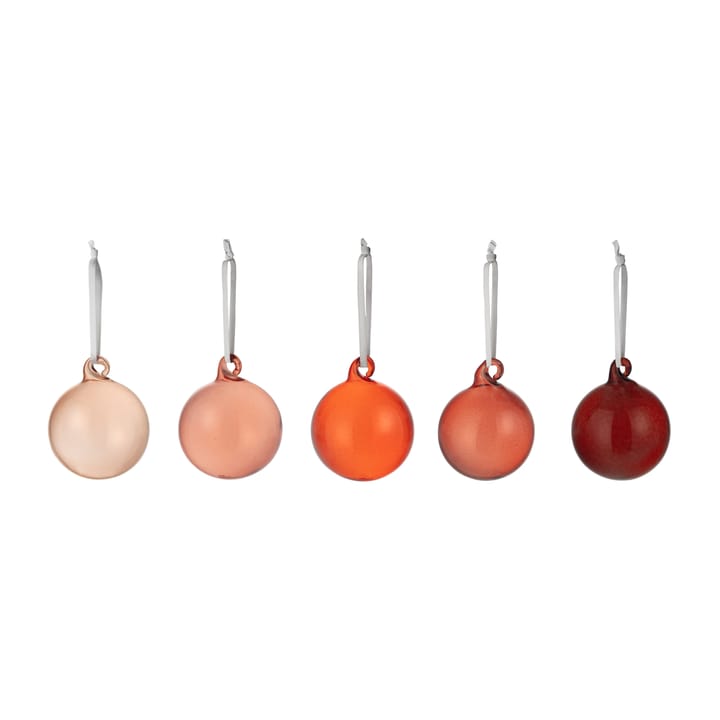Iittala Szklane bąbki 40 mm 5 części, Czerwone Iittala