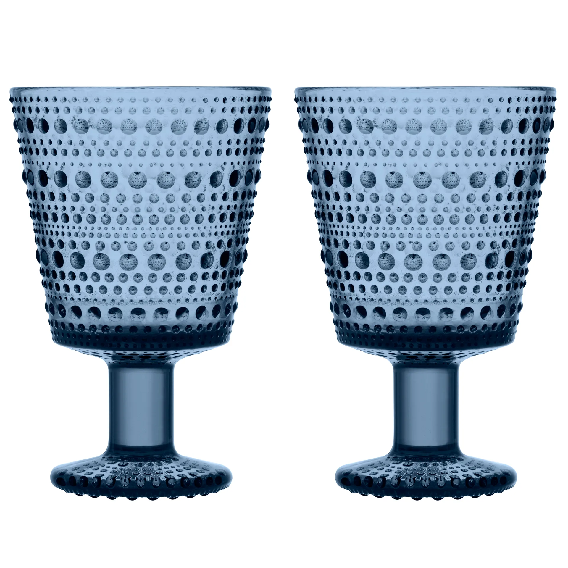 Kastehelmi kieliszki do napojów na nóżce 260 ml, 2‑pak, Deszcz (niebeiskie) Iittala