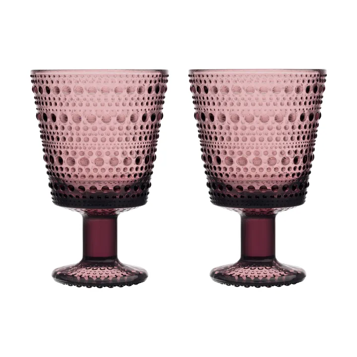 Kastehelmi kieliszki do napojów na nóżce 260 ml, 2‑pak - Wrzos - Iittala