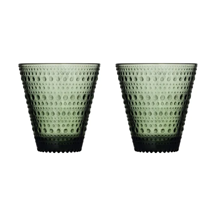 Kastehelmi szklanki 300 ml, 2‑pak - Sosnowa zieleń - Iittala