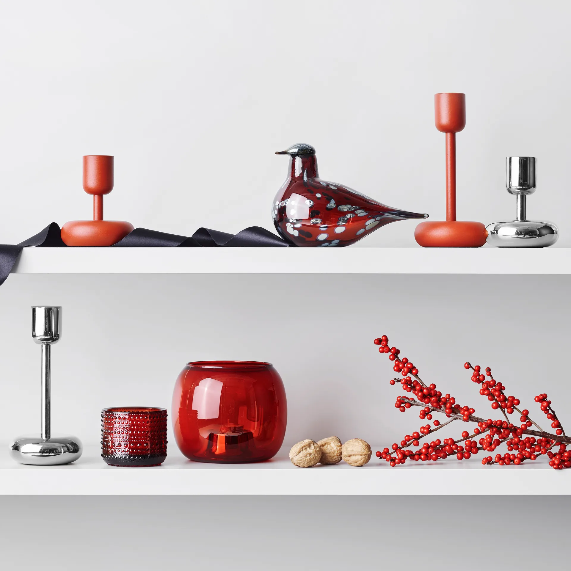 Nappula świecznik, steel, mały 107 mm Iittala