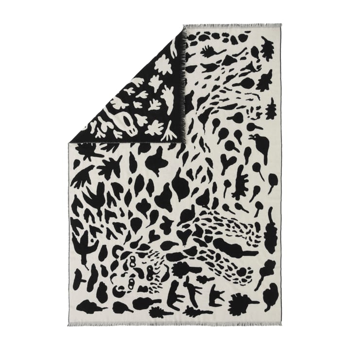 Oiva Toikka Cheetah wełniana narzuta 130x180 cm - Czarny-biały - Iittala