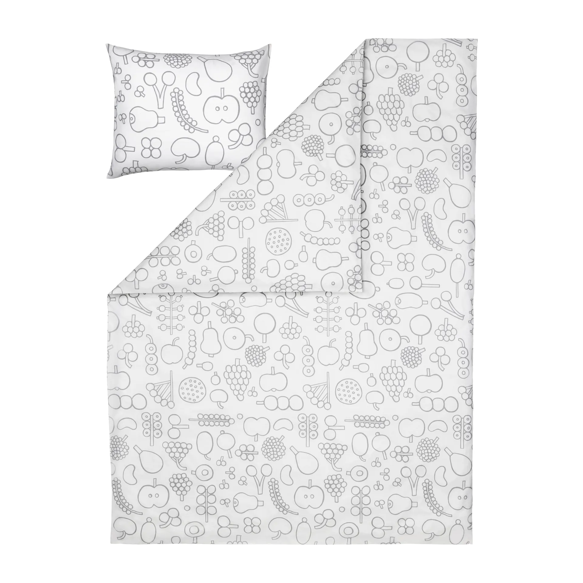 Oiva Toikka Frutta zestaw pościeli 150x210 cm, Szary Iittala