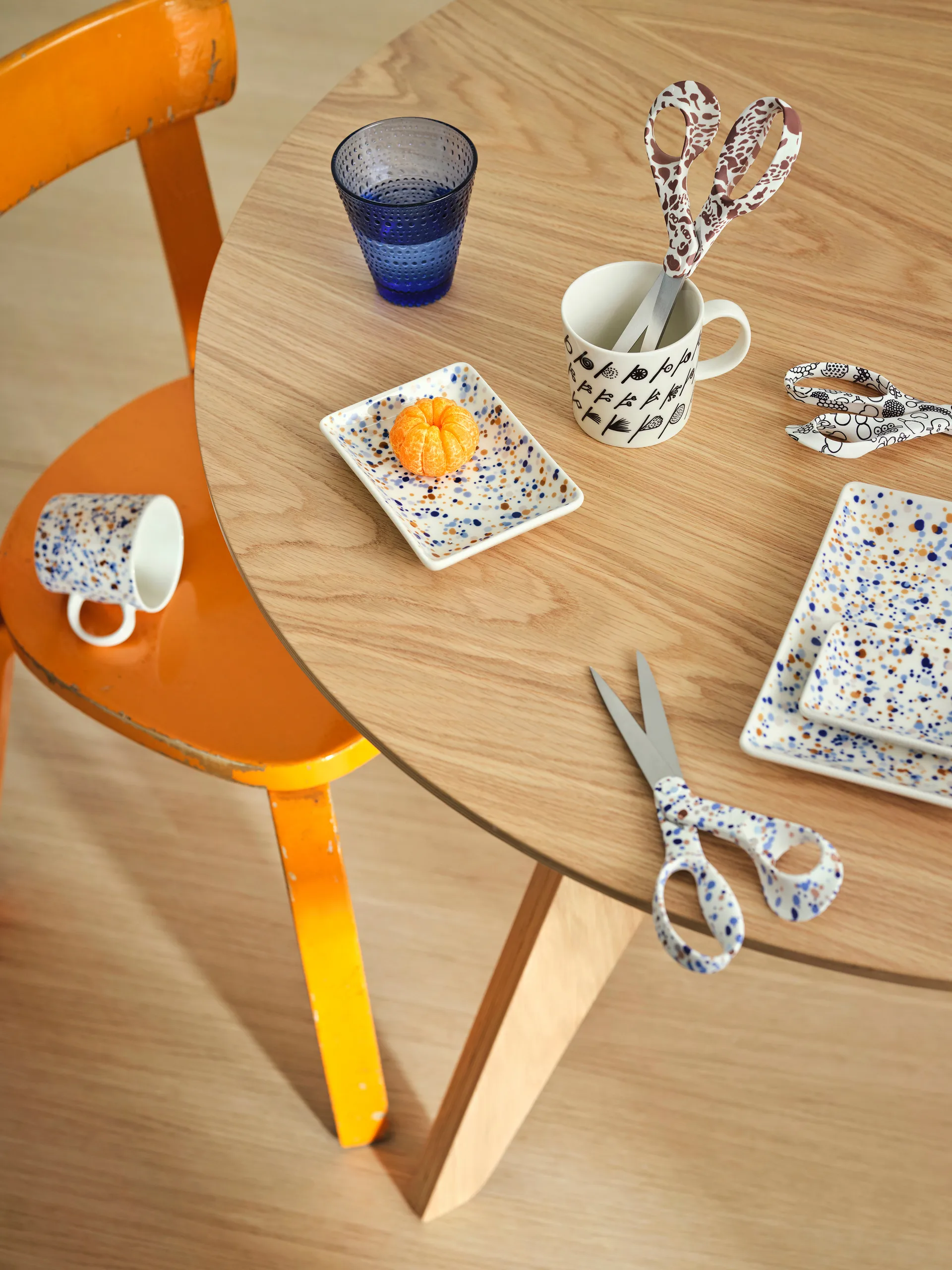 Oiva Toikka Helle A6 talerz 10x15 cm, Niebiesko-brązowy Iittala