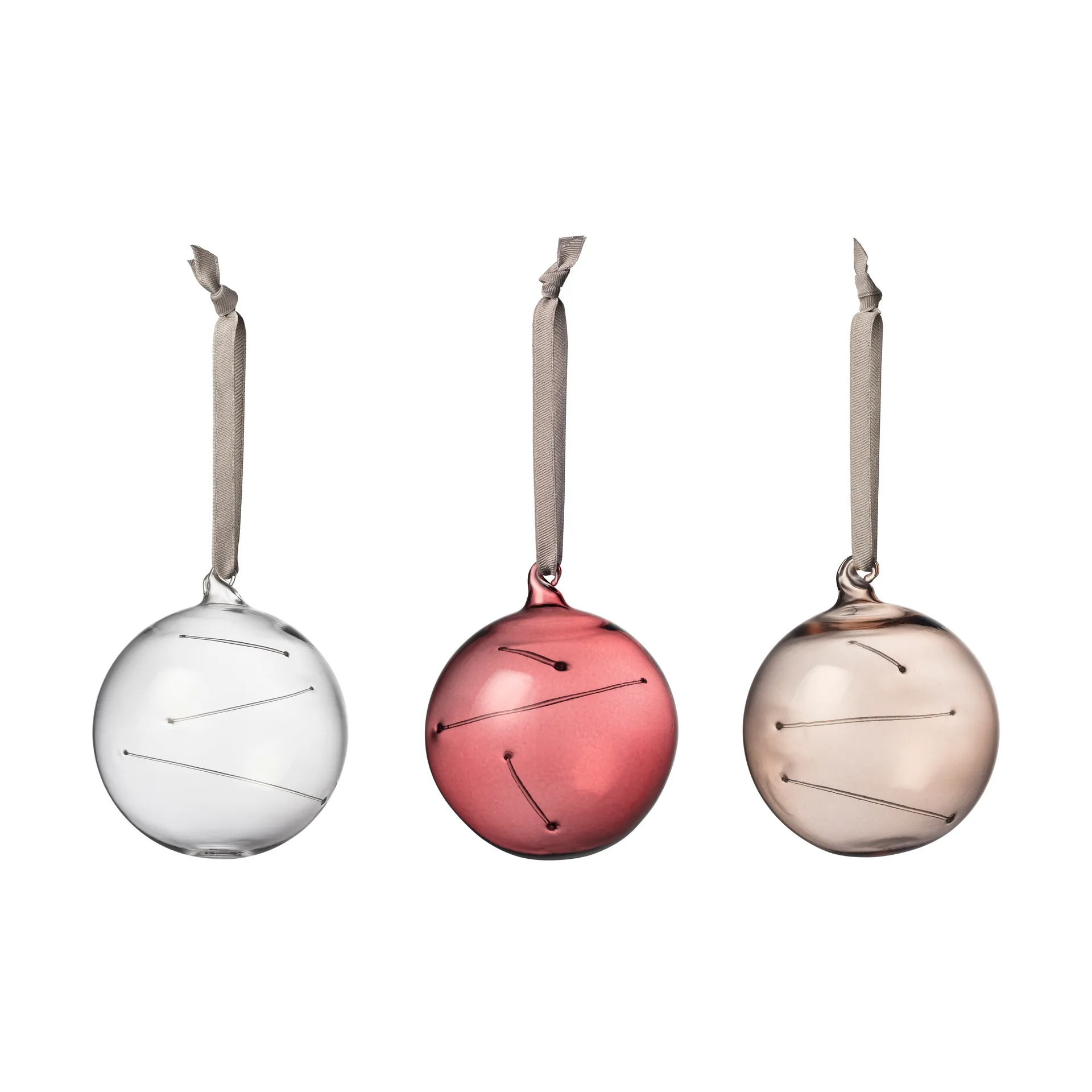 Słoneczna kula Ø8 cm 3 szt., Przezroczysta-wrzos-len Iittala