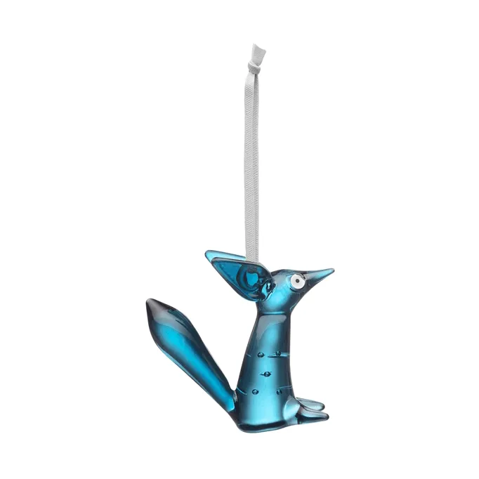Szklana dekoracja Vulpes 8 cm - Stalowoniebieski - Iittala