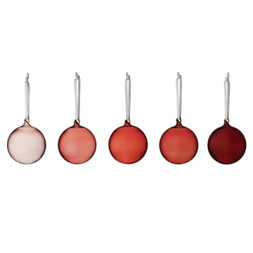 Szklane bombki Iittala 80 mm 5 szt - Czerwone - Iittala