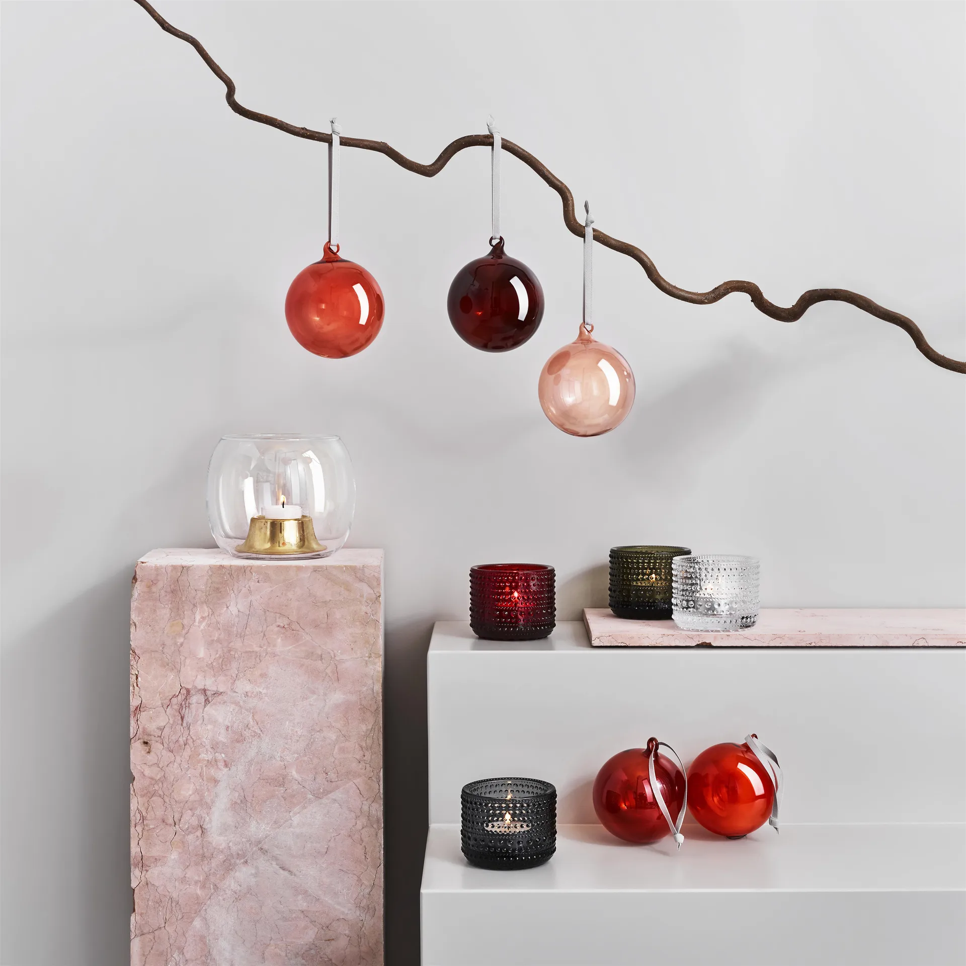 Szklane bombki Iittala 80 mm 5 szt, Czerwone Iittala