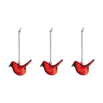 Szklany ptak Iittala - Czerwony, 3-pak - Iittala