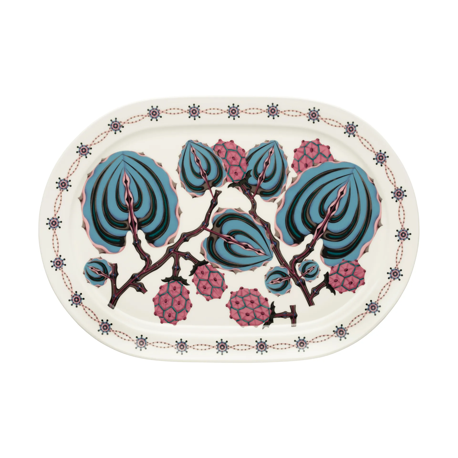 Taika Sato talerz do serwowania owalny 41 cm, Biały-wielobarwny Iittala