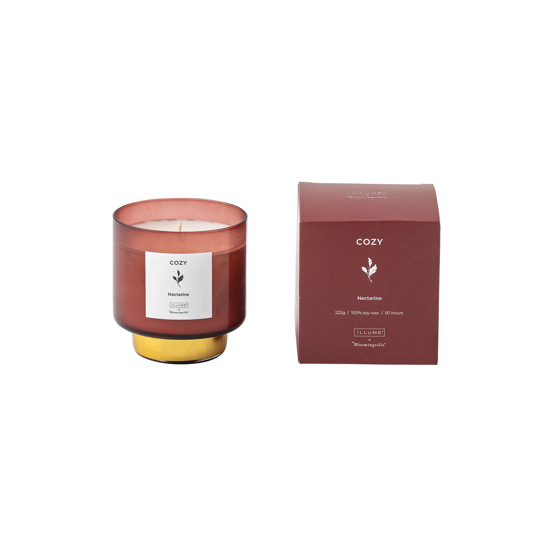 Świeca zapachowa Cozy Nectarine, 222 g Illume x Bloomingville