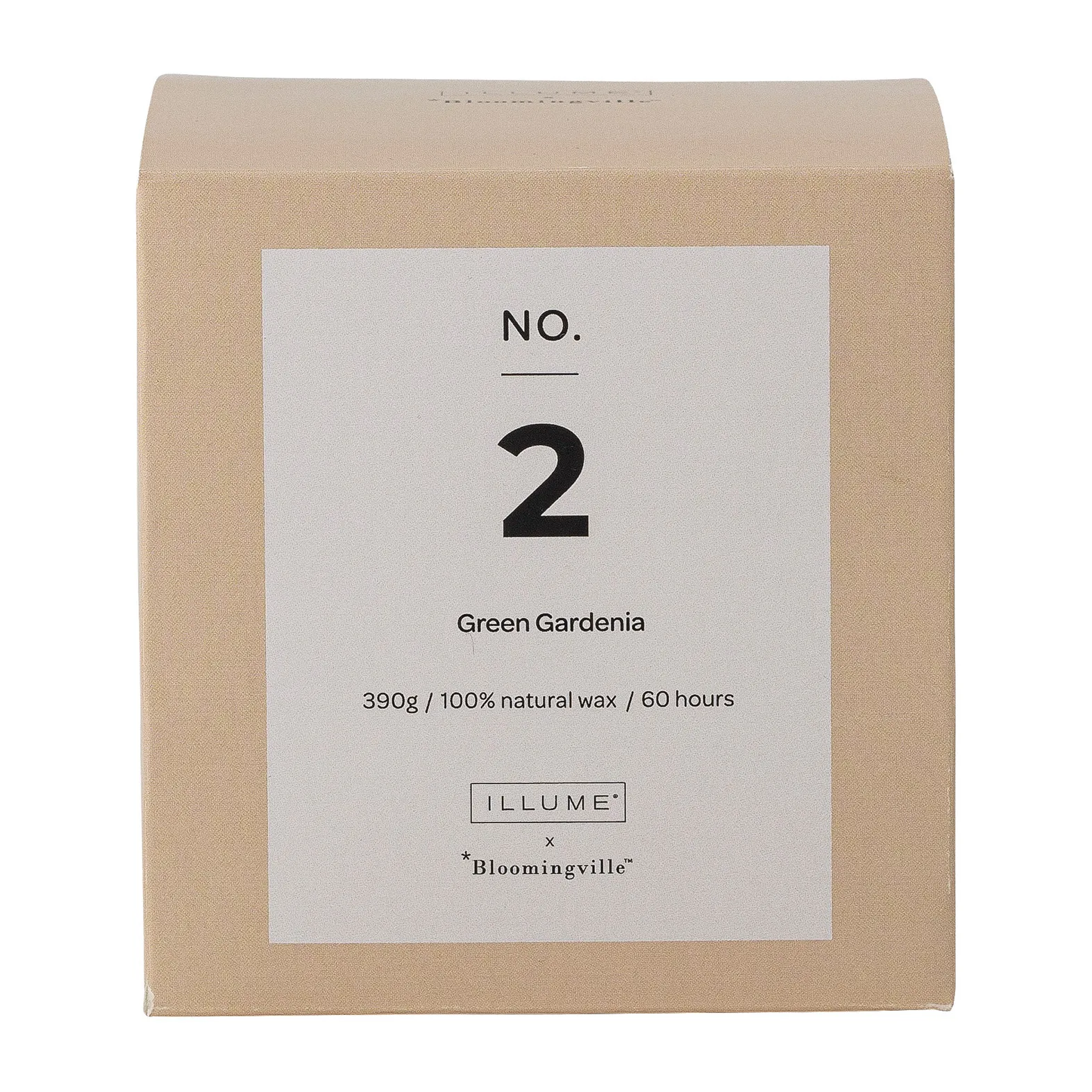 Świeca zapachowa NO. 2 Green Gardenia, 390 g + Giftbox Illume x Bloomingville