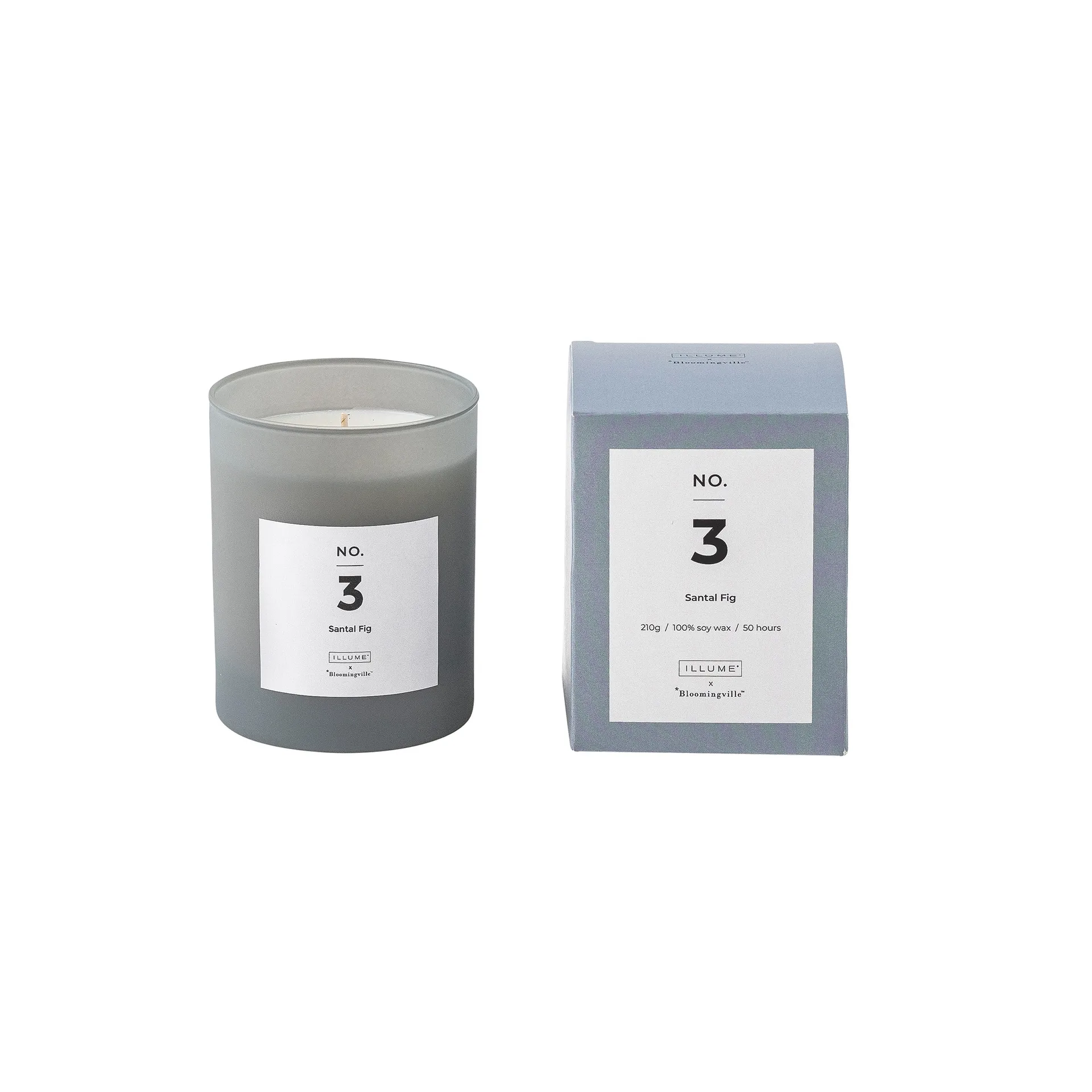 Świeca zapachowa NO. 3 Santal Fig, 200 g + Giftbox Illume x Bloomingville
