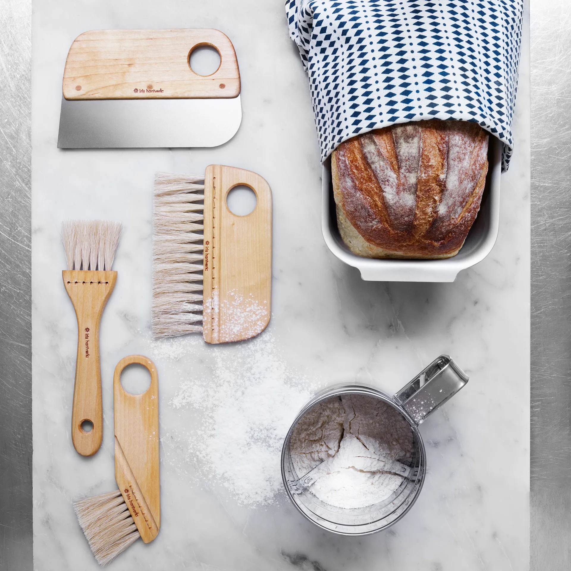 Pędzel do pieczenia Iris końskie włosie, Brzoza olejowana Iris Hantverk