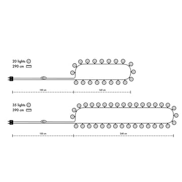 Kule świetlne Irislights Graphic Grey - 20 kul - Irislights