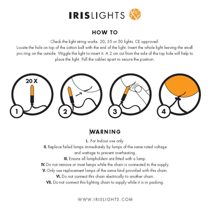 Kule świetlne Irislights Morning Mist - 35 kul - Irislights