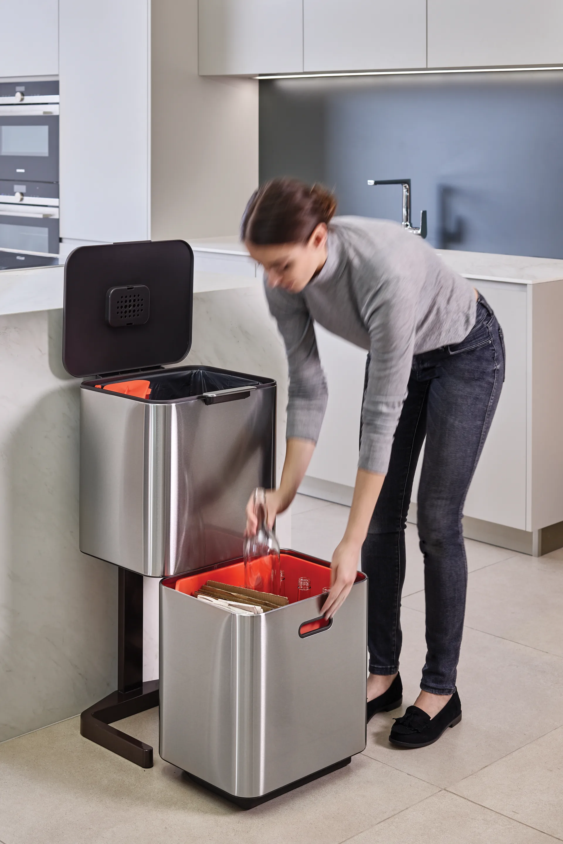 Kosz do segregacji śmieci Joseph Joseph Totem Max 60 L, Stainless steel Joseph Joseph