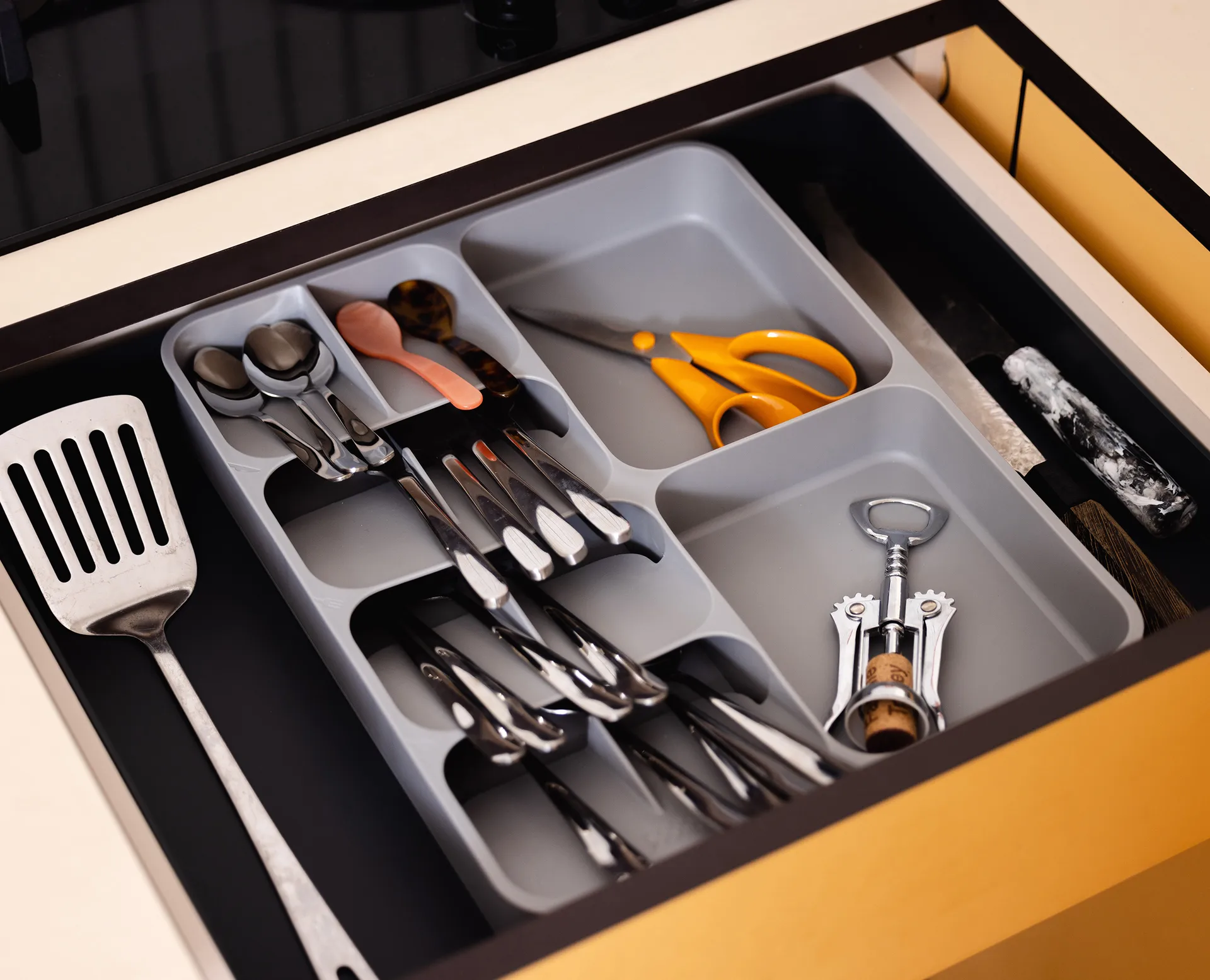 Rozsuwany organizer na sztućce Drawerstore 39,5 cm, Błękitny Joseph Joseph