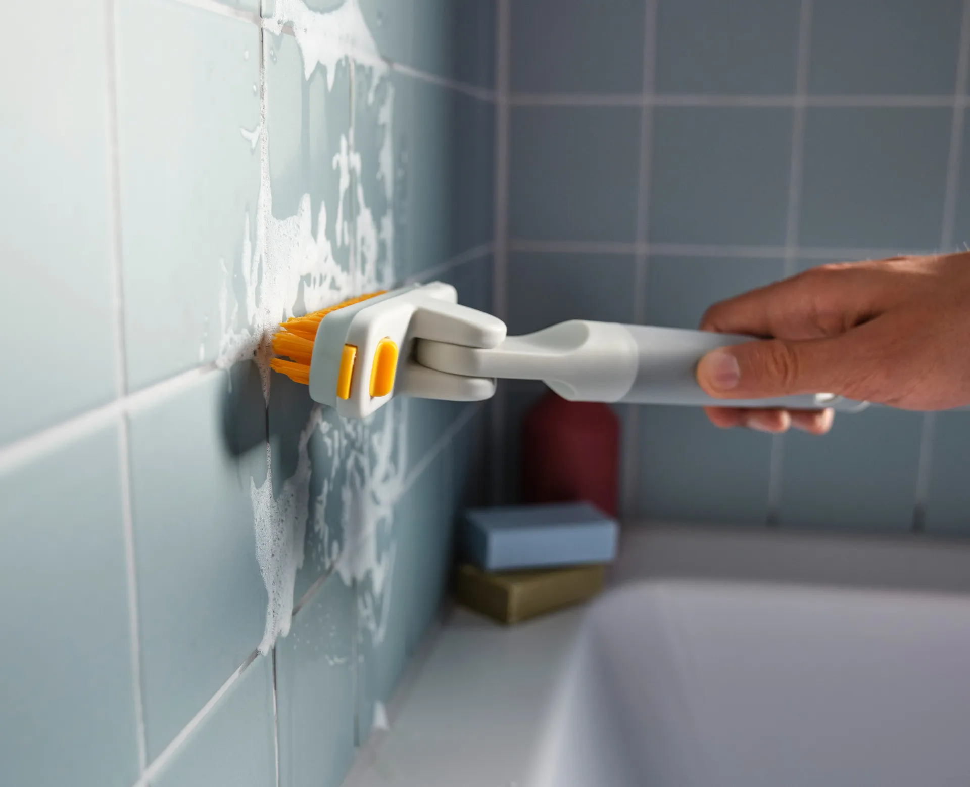 Szczotka do szorowania płytek i fug Joseph Joseph Cleantech 2-w-1, Stone Joseph Joseph