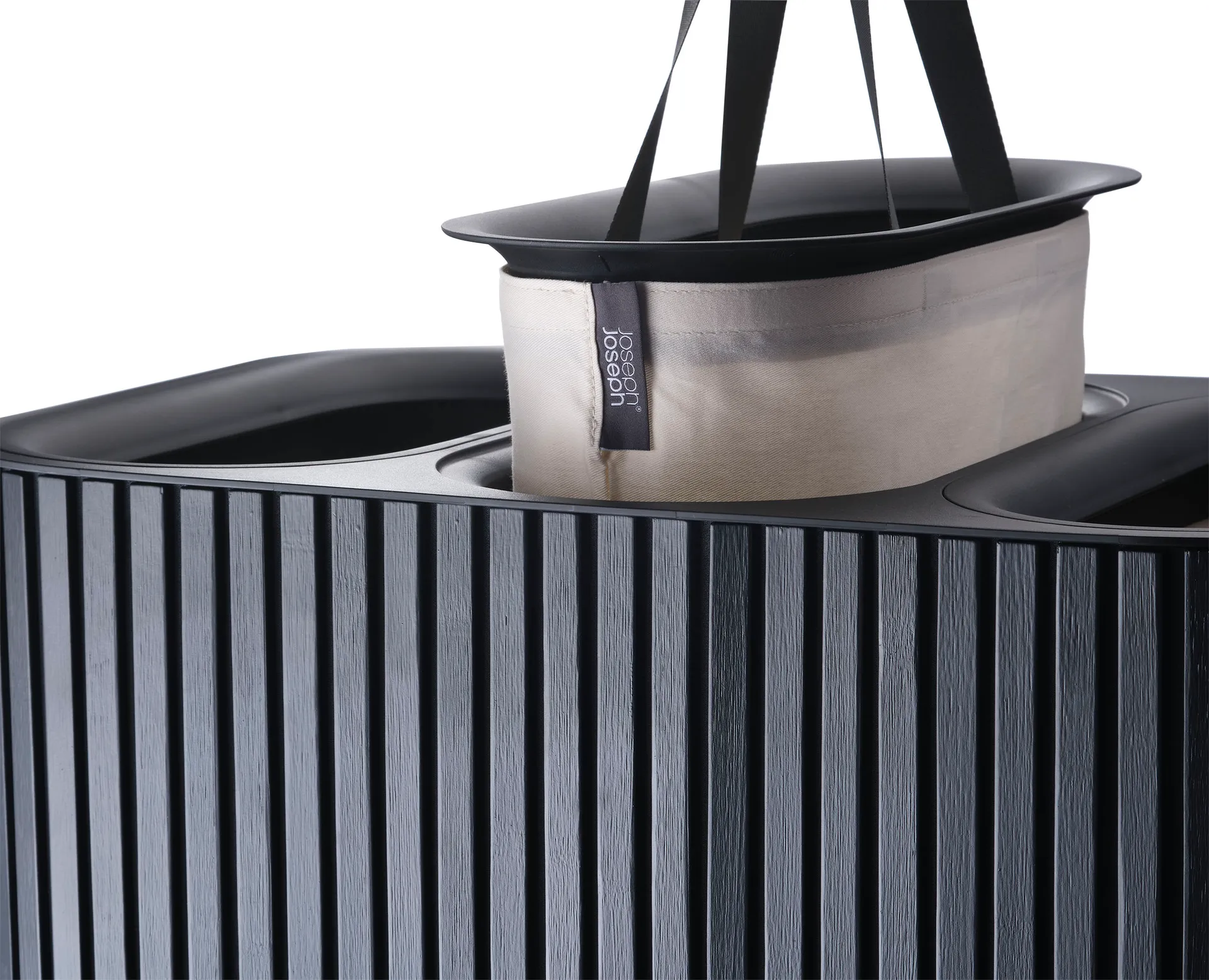 Tota Trio Luxe 90-litrowy kosz do segregacji prania, Black Joseph Joseph