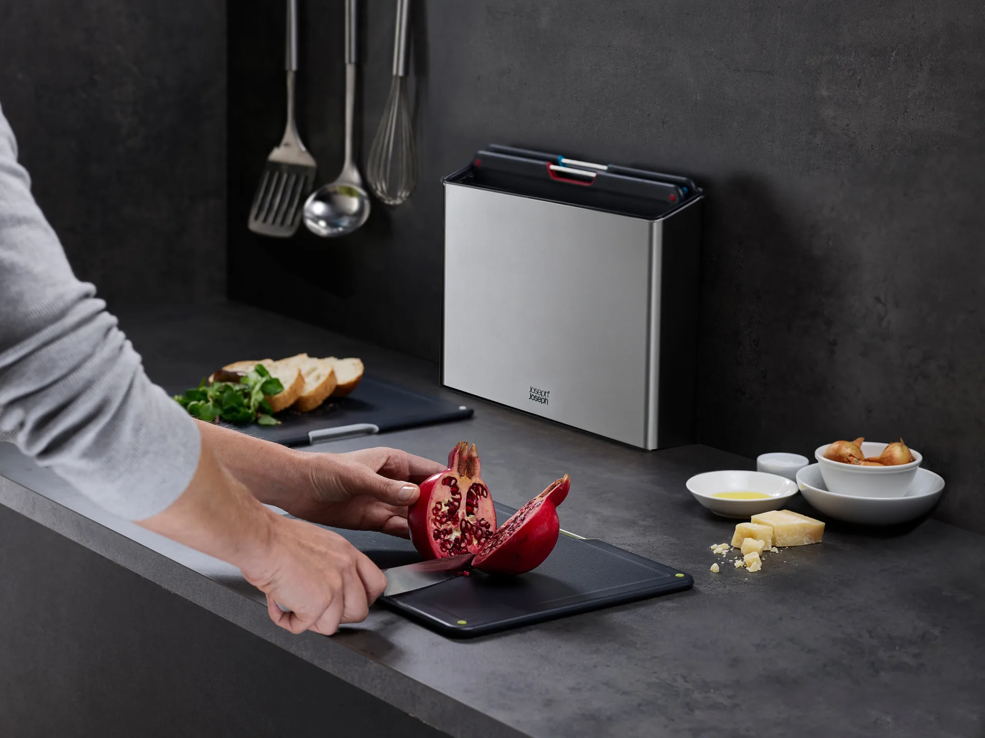 Zestaw desek do krojenia Folio Steel, 4 szt., Stal Joseph Joseph