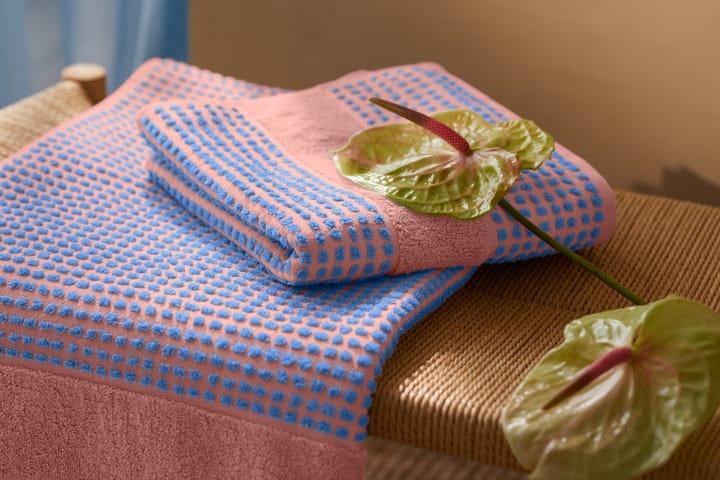 Check ręcznik 50x100 cm - Soft pink-niebieski - Juna