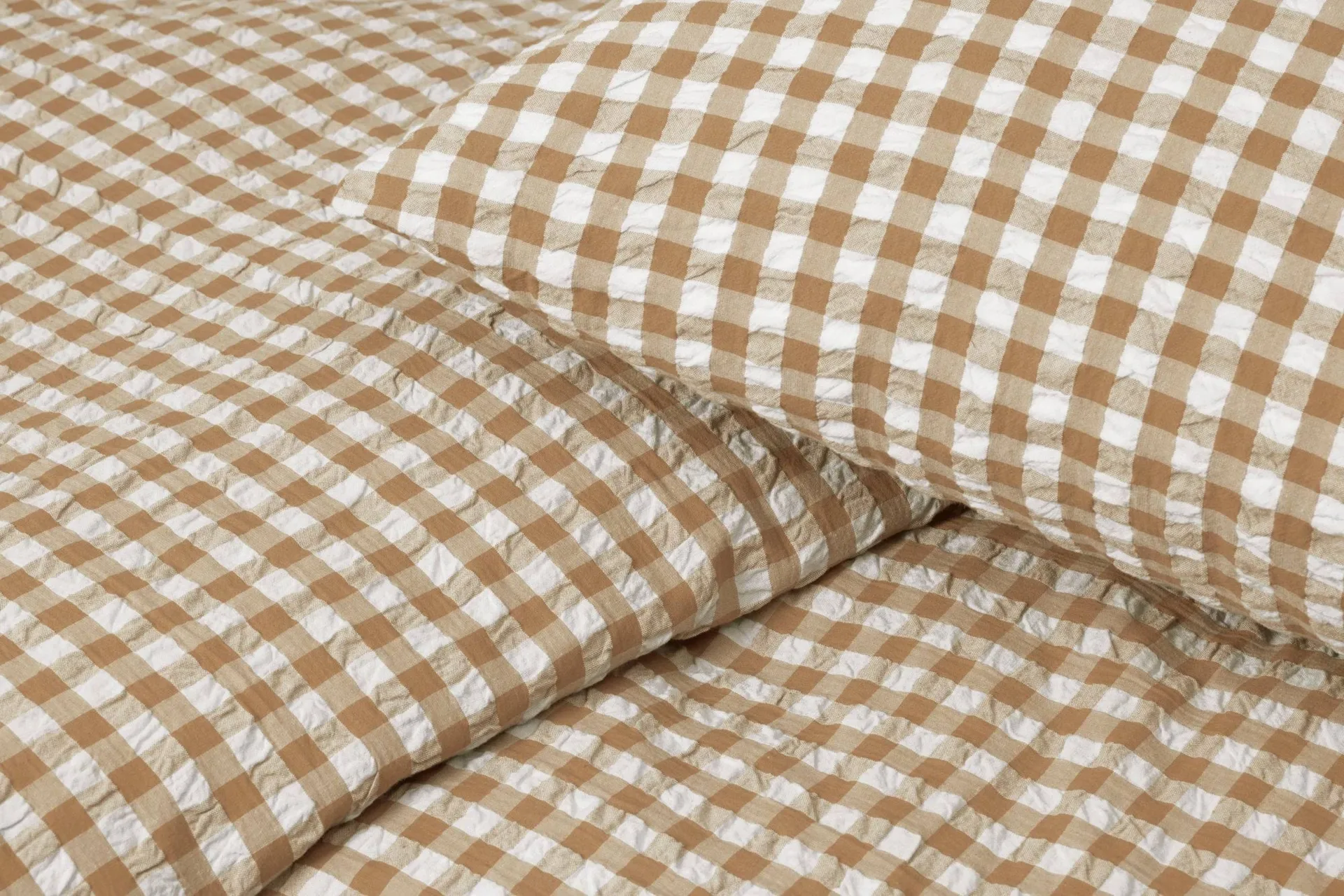 Komplet pościeli Bæk&Bølge 150x210 cm, Karmelowy-offwhite Juna