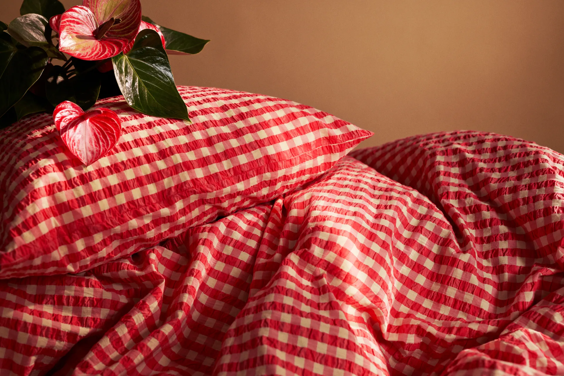 Komplet pościeli Bæk&Bølge 220x220 cm, Czerwono-żółty Juna