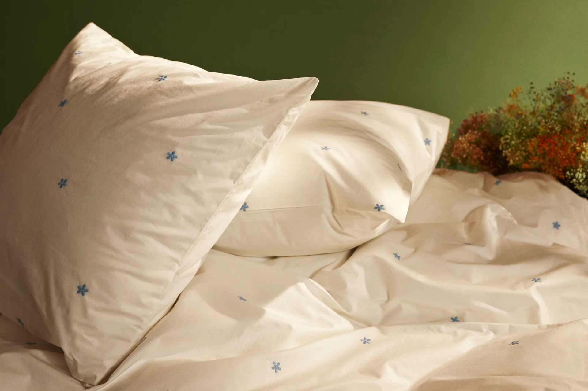 Komplet pościeli Daisy 150x210 cm, Biało-błękitny Juna