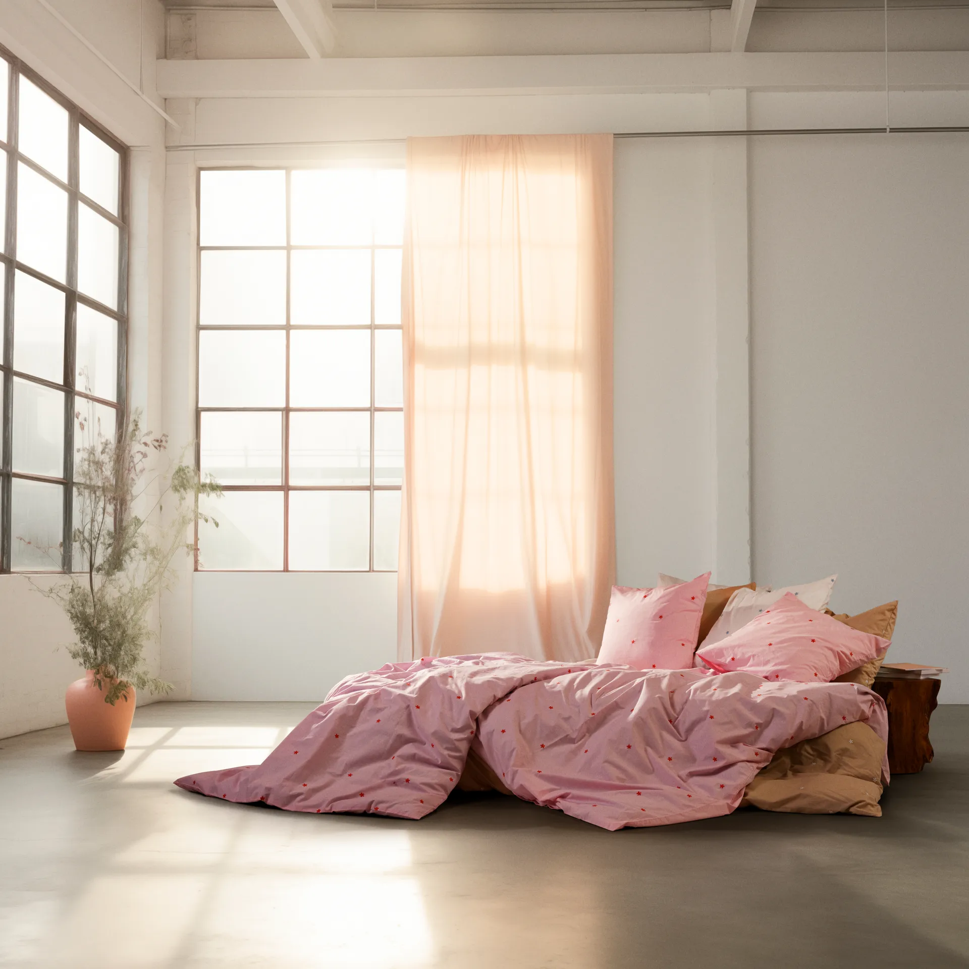 Komplet pościeli Daisy 220x220 cm, Różowo-czerwony Juna