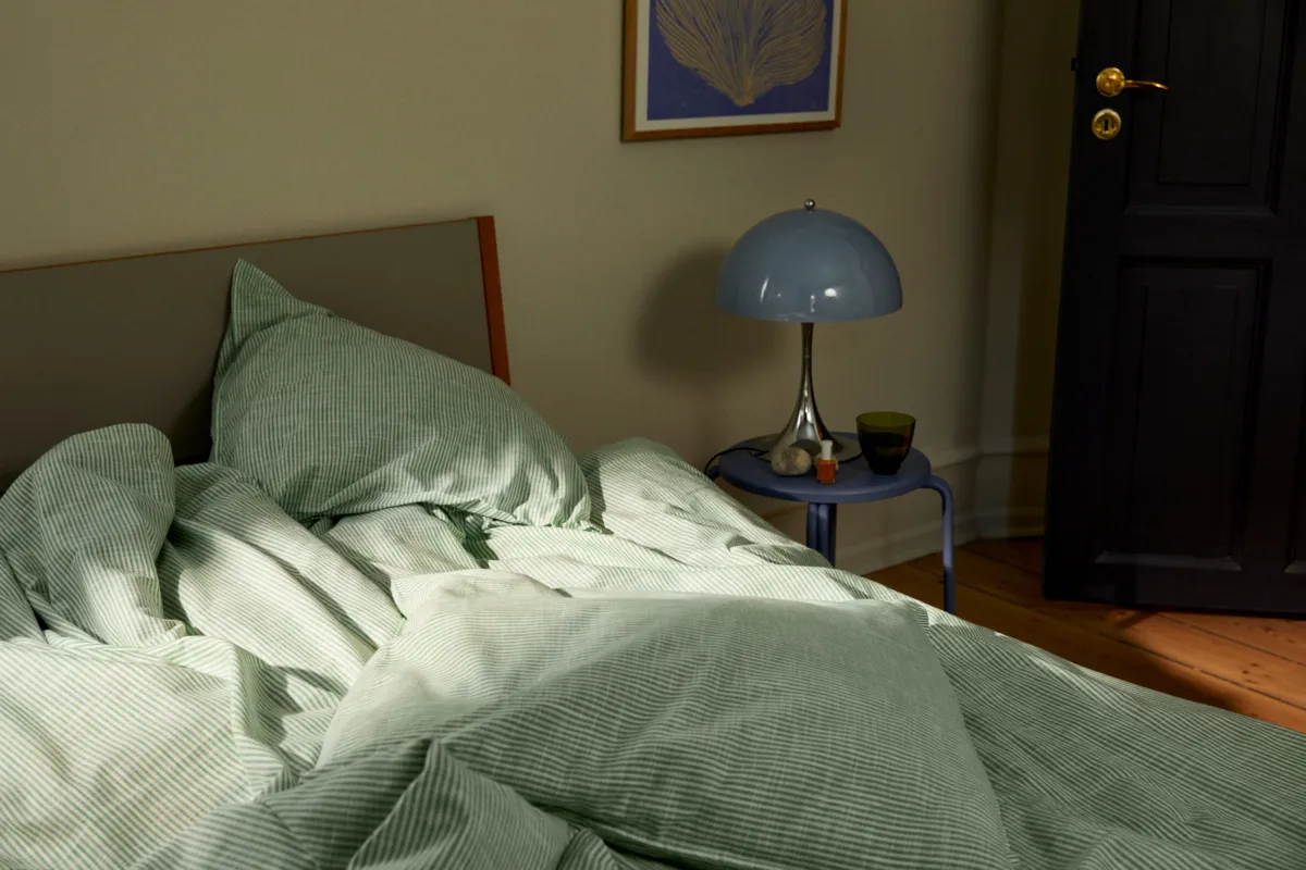 Komplet pościeli Monochrome Lines o wymiarach 220x220 cm, Zielono-biały Juna