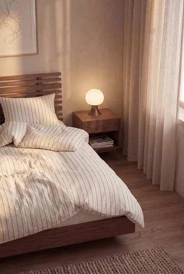 Komplet pościeli Soft, 150x210/50x60 cm - Offwhite-karmelowy - Juna