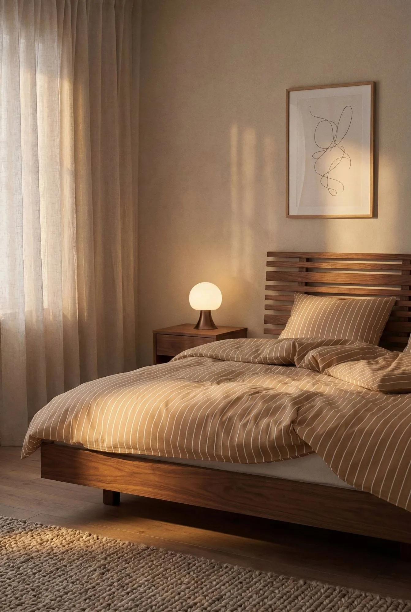 Komplet pościeli Soft, 220x220/2x50x60 cm, Karmelowy-offwhite Juna