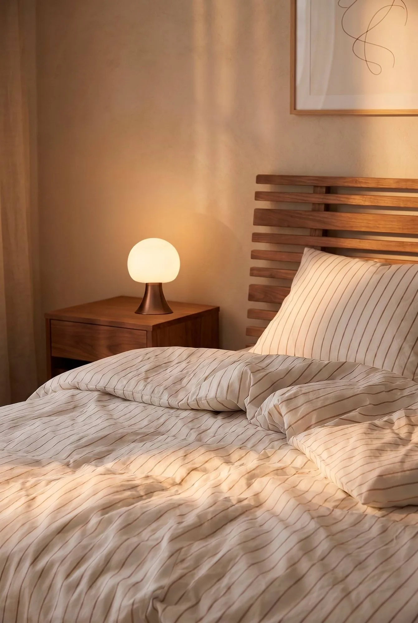 Komplet pościeli Soft, 220x220/2x50x60 cm, Offwhite-karmelowy Juna