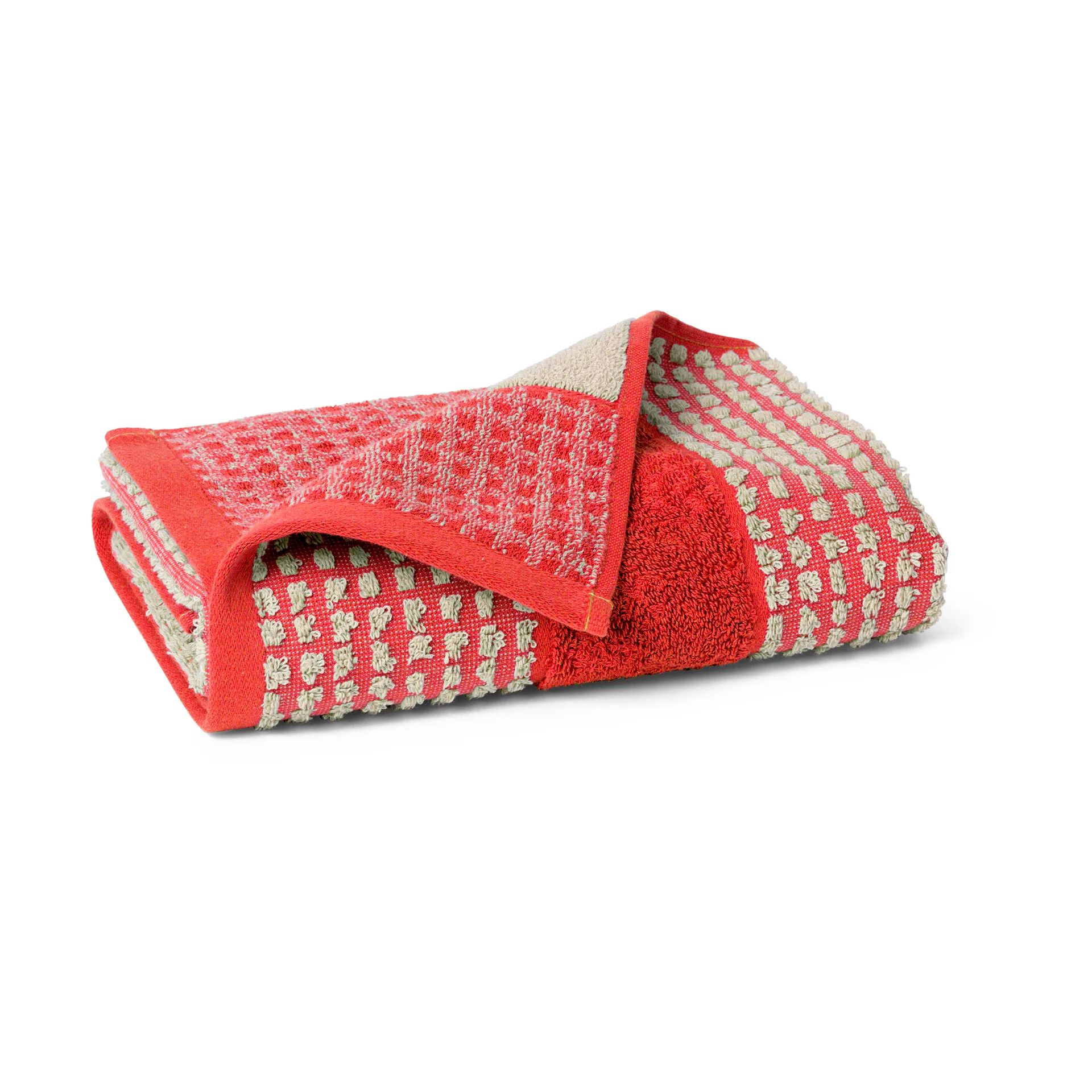 Ręcznik check 50x100 cm, Czerwony-piasek Juna