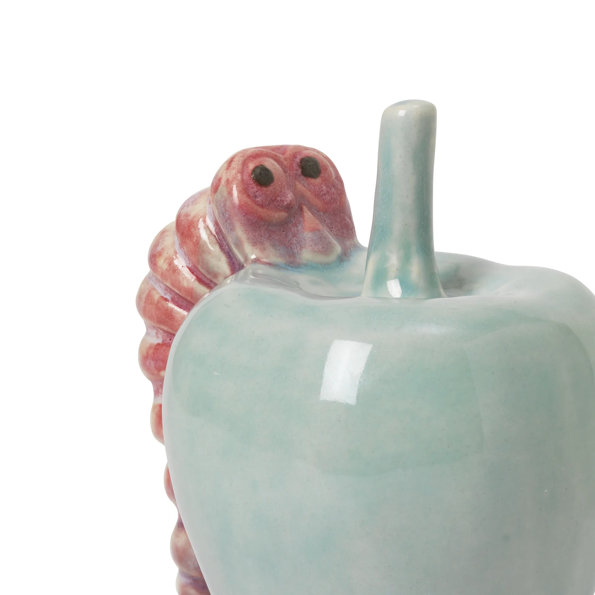 Dekoracja Poppery, Jabłko z larwą, Mint-pink Kähler