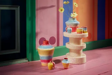 Dekoracja Poppery, Jabłko z larwą - Mint-pink - Kähler