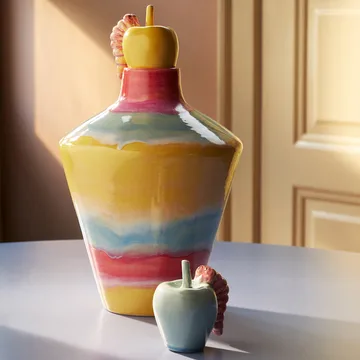 Dekoracja Poppery, Jabłko z larwą - Mint-pink - Kähler