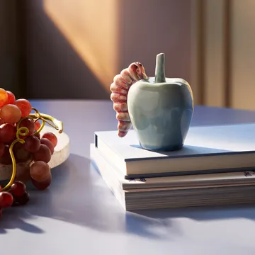 Dekoracja Poppery, Jabłko z larwą - Mint-pink - Kähler