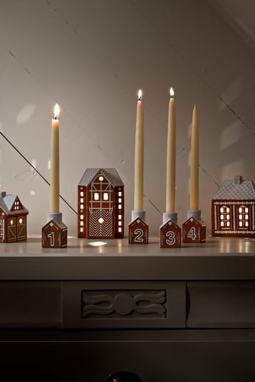 Gingerbread świecznik adwentowy 4 części - Brązowy - Kähler