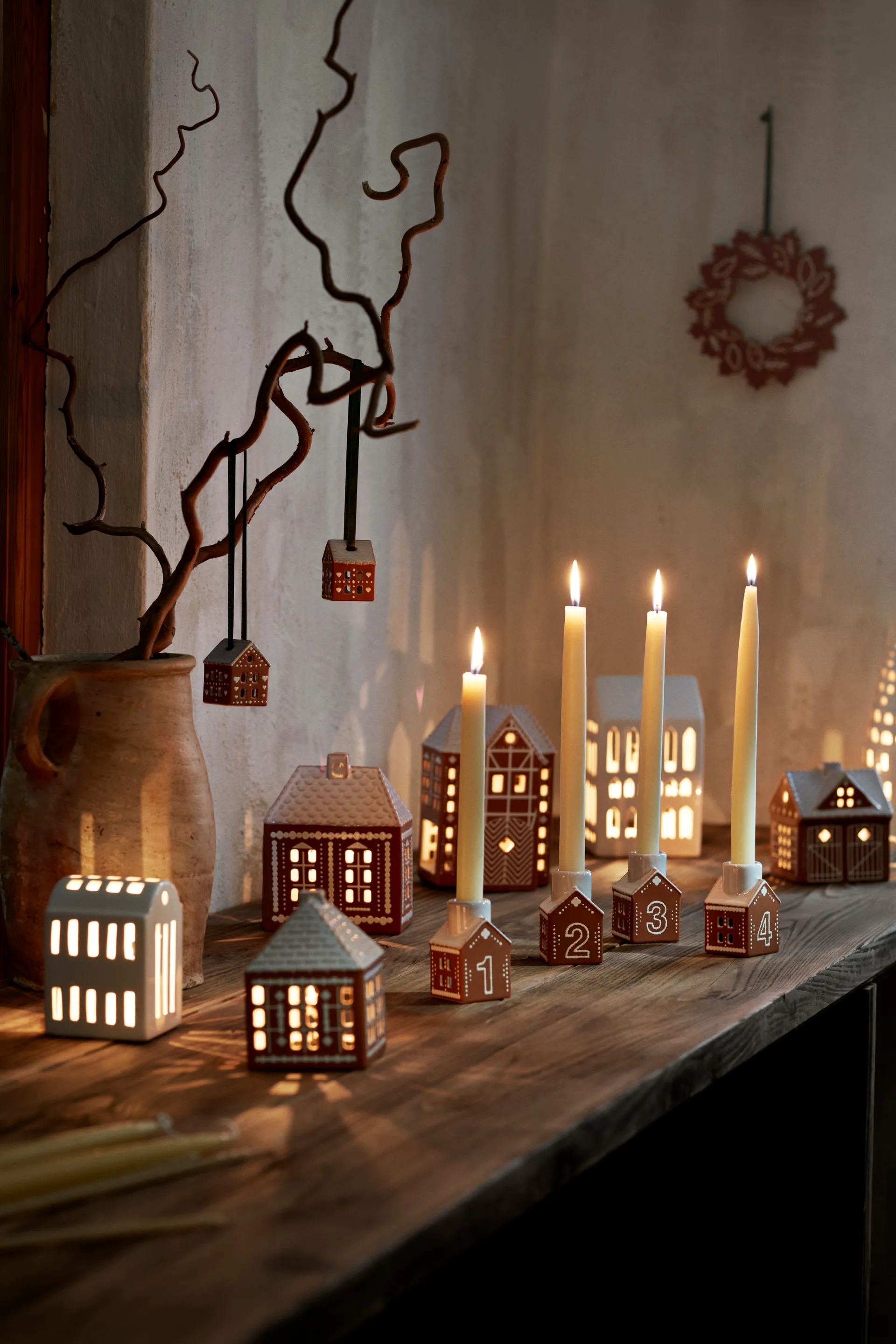 Gingerbread świecznik adwentowy 4 części, Brązowy Kähler