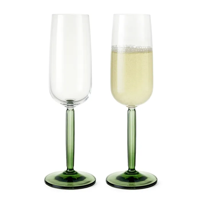 Hammershøi kieliszki do szampana 240 ml, 2‑pak - Zielony - Kähler