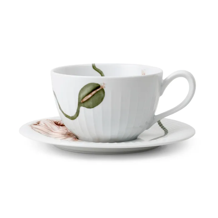 Hammershøi Poppy filiżanka do herbaty ze spodkiem 380 ml - Biały - Kähler