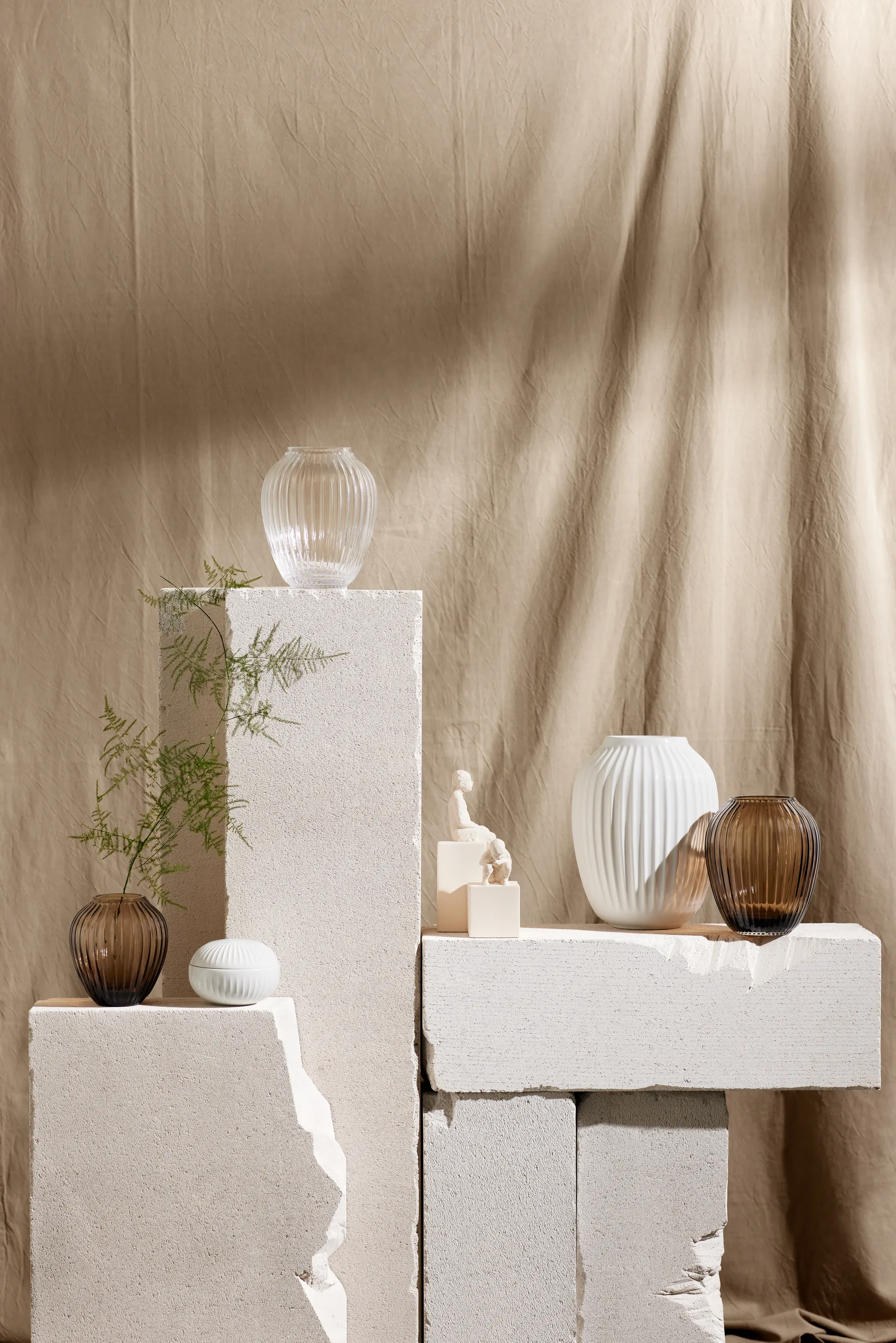 Hammershøi szklany wazon 14 cm, Orzech włoski Kähler