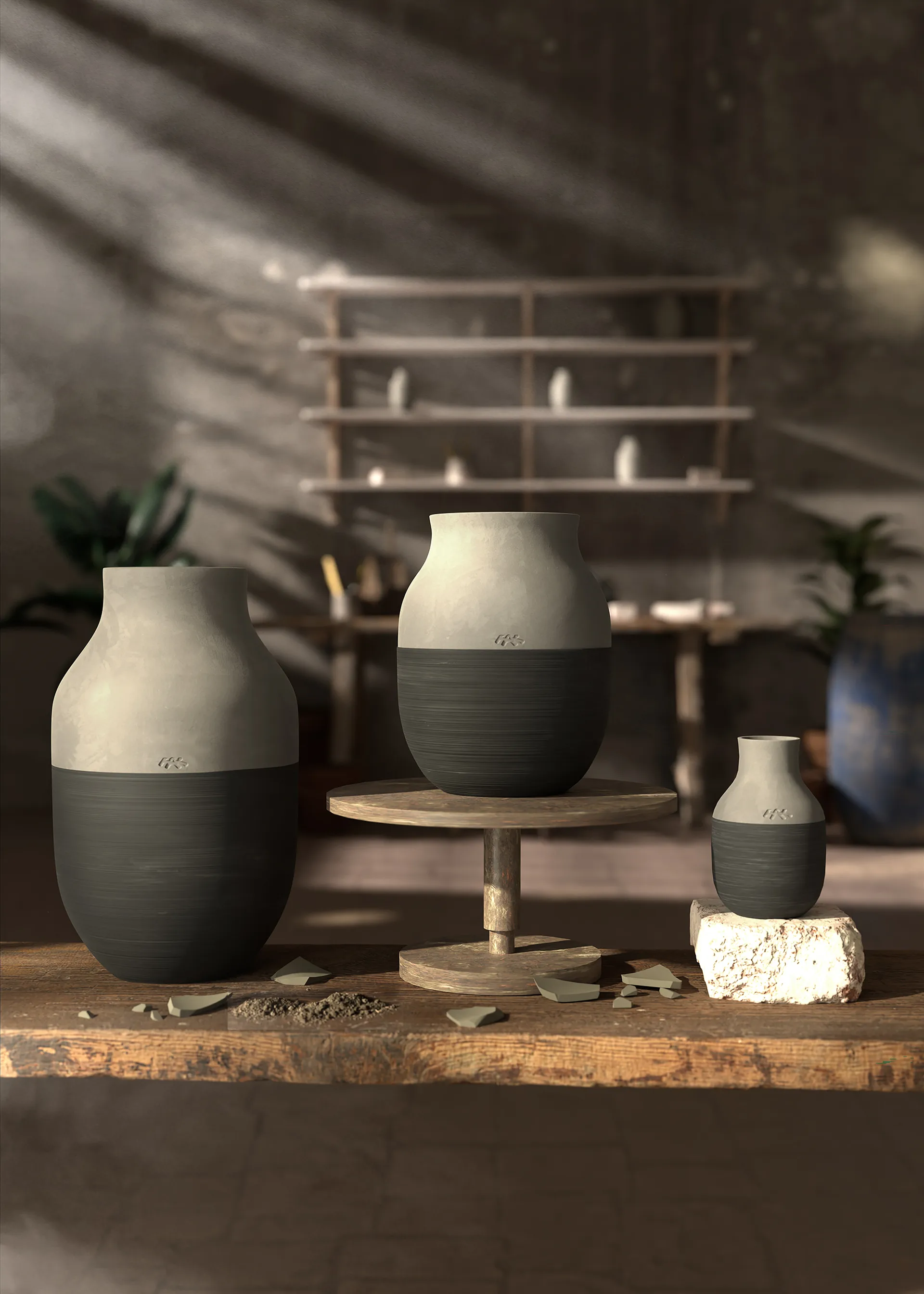 Omaggio Circulare Wazon W12.5 cm, Antracytowy szary Kähler