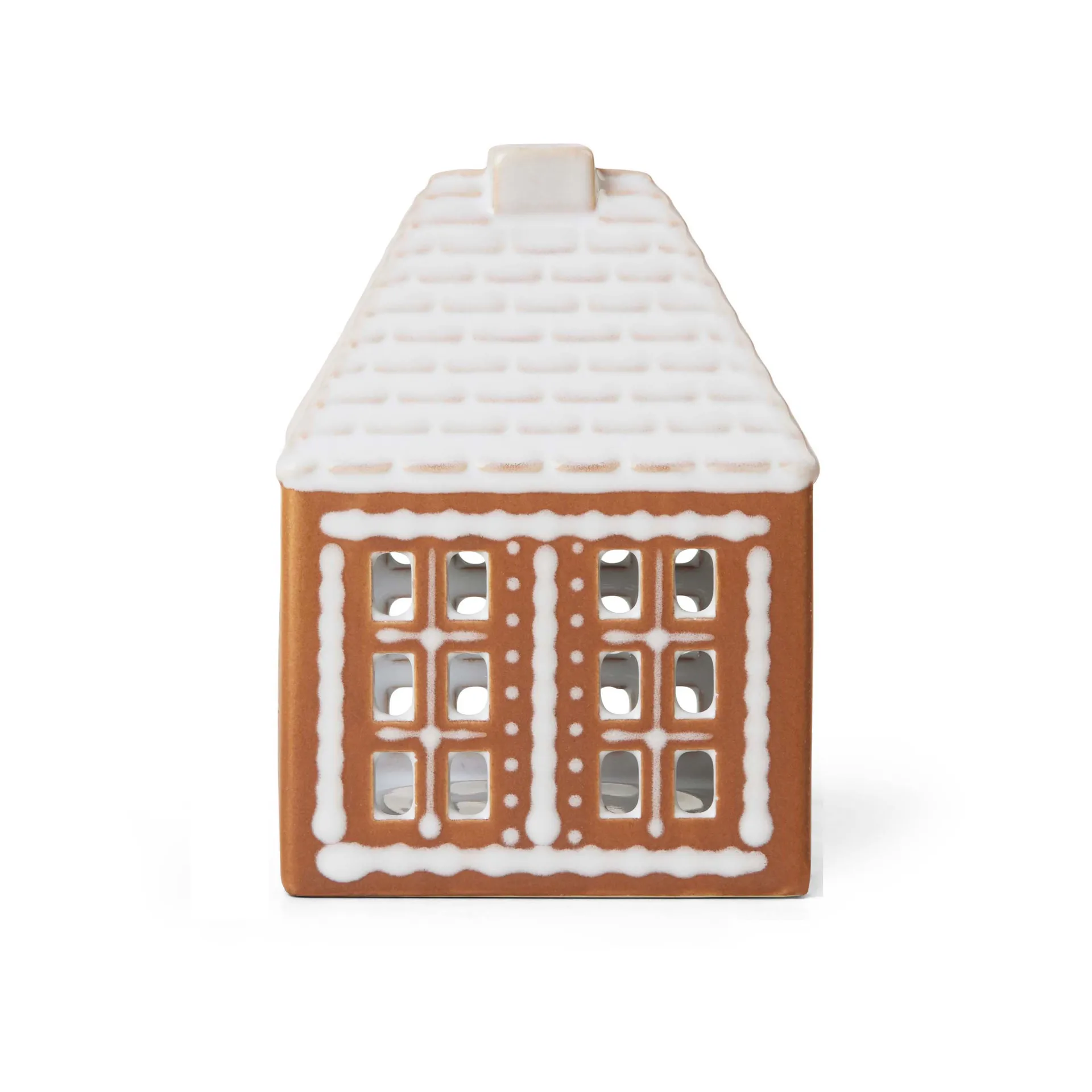 Świecznik domek z piernika small 11 cm, Brązowy Kähler