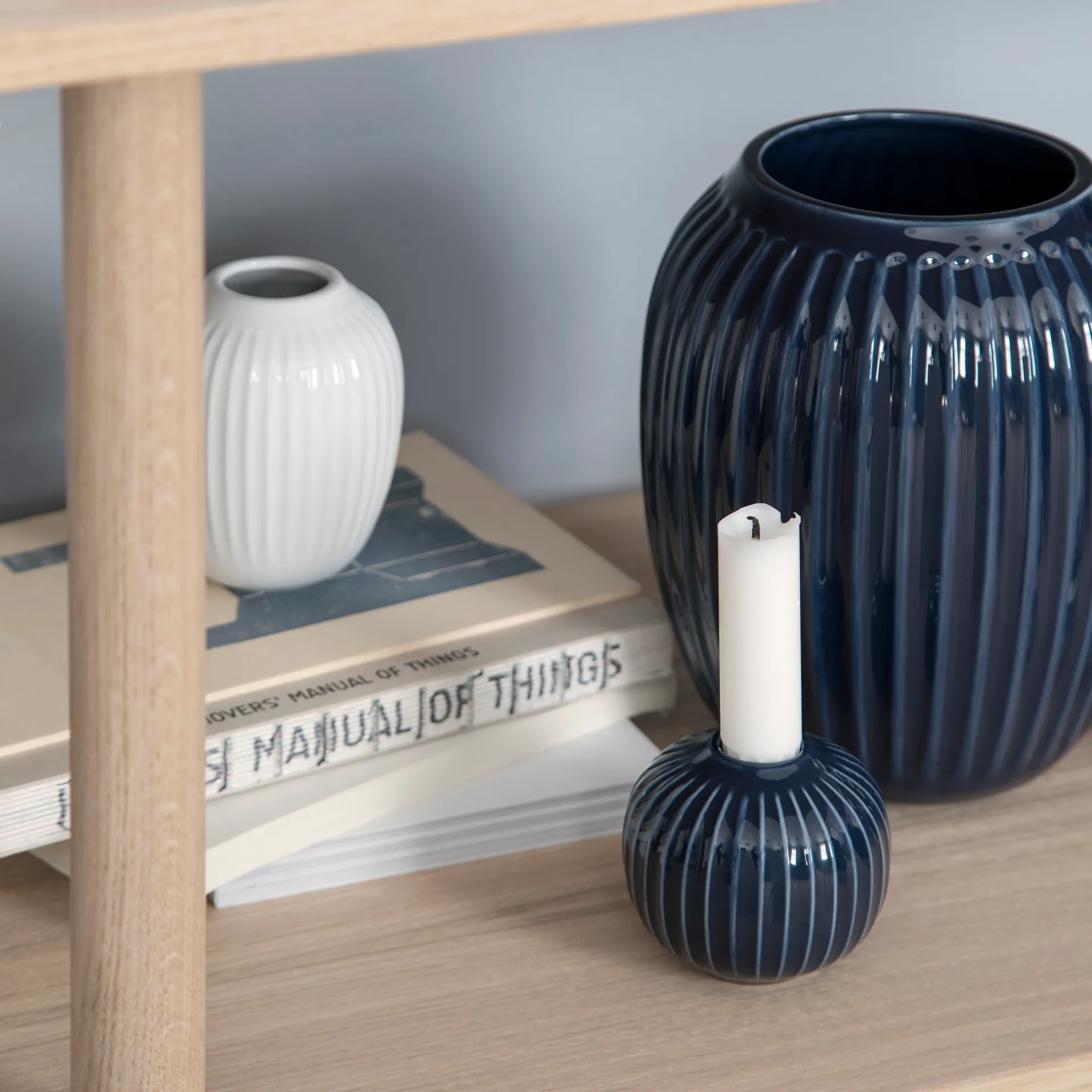 Świecznik Hammershøi 7 cm, indygo Kähler