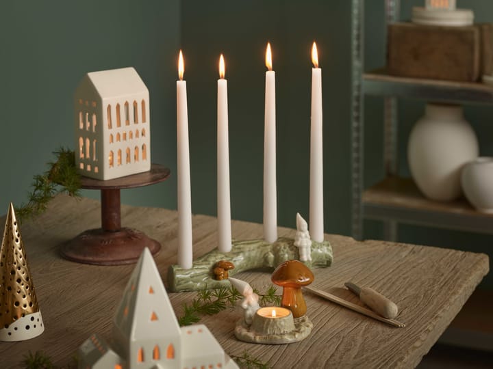 Świecznik na tealight Christmas Tales grzyby, Biały Kähler